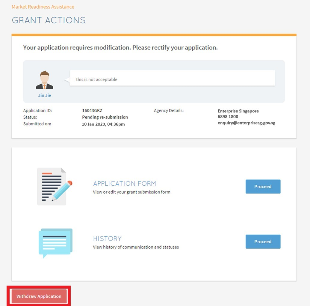 Withdrawal of grants step 2