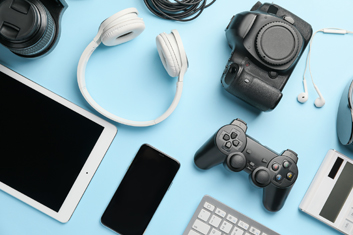 Various electronic devices laid out on the table