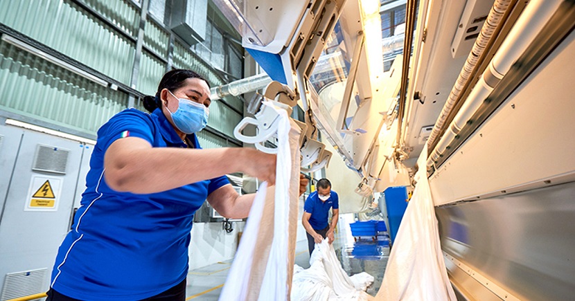 The steam generated by the sludge treatment plant powers the laundry facility at 800 Super