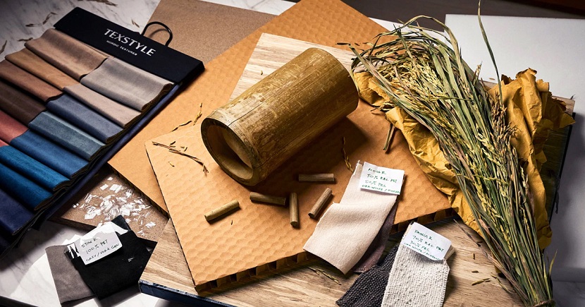 Koda uses sustainable and sustainably-sourced materials for its products and packaging, such as straw board and recycled fabrics for furnishings and honeycomb paper for packaging