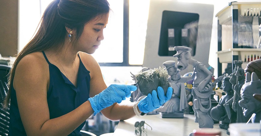 Mighty Jaxx fosters innovation among staff, such as 3D artist Victoria Podiono, with a rotating special projects team that experiments with new ideas