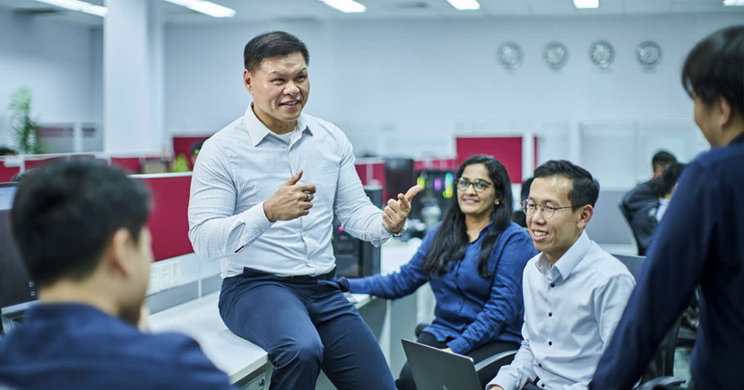 CEO Dutch Ng, Director of product engineering Ong Chin Phek and their team