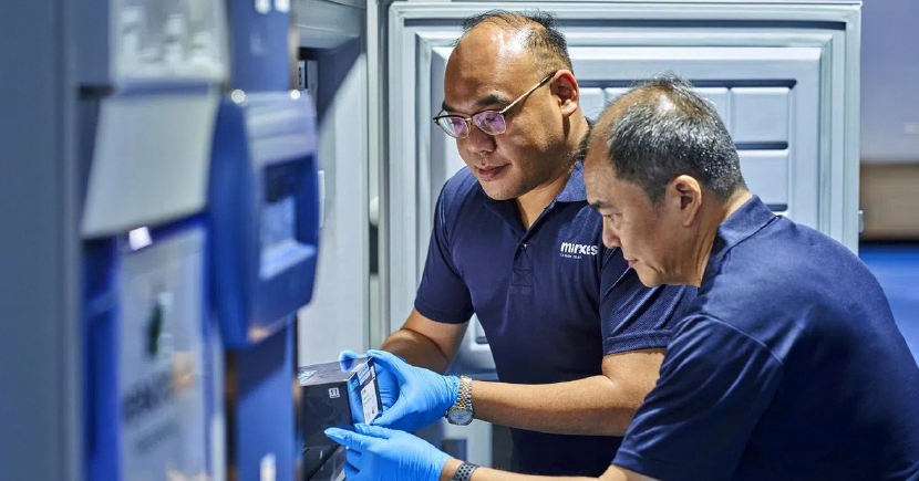 Mirxes' senior vice-president of operations, Jeremiah Decosta, with GASTROClear test kits