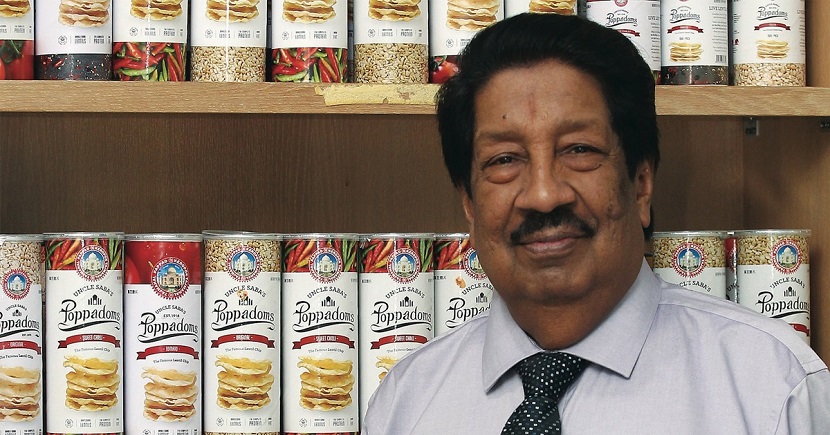 Mr S R Saba (above) co-created the Uncle Saba’s Poppadoms brand with his son, Mr Sreenivas, in 2016