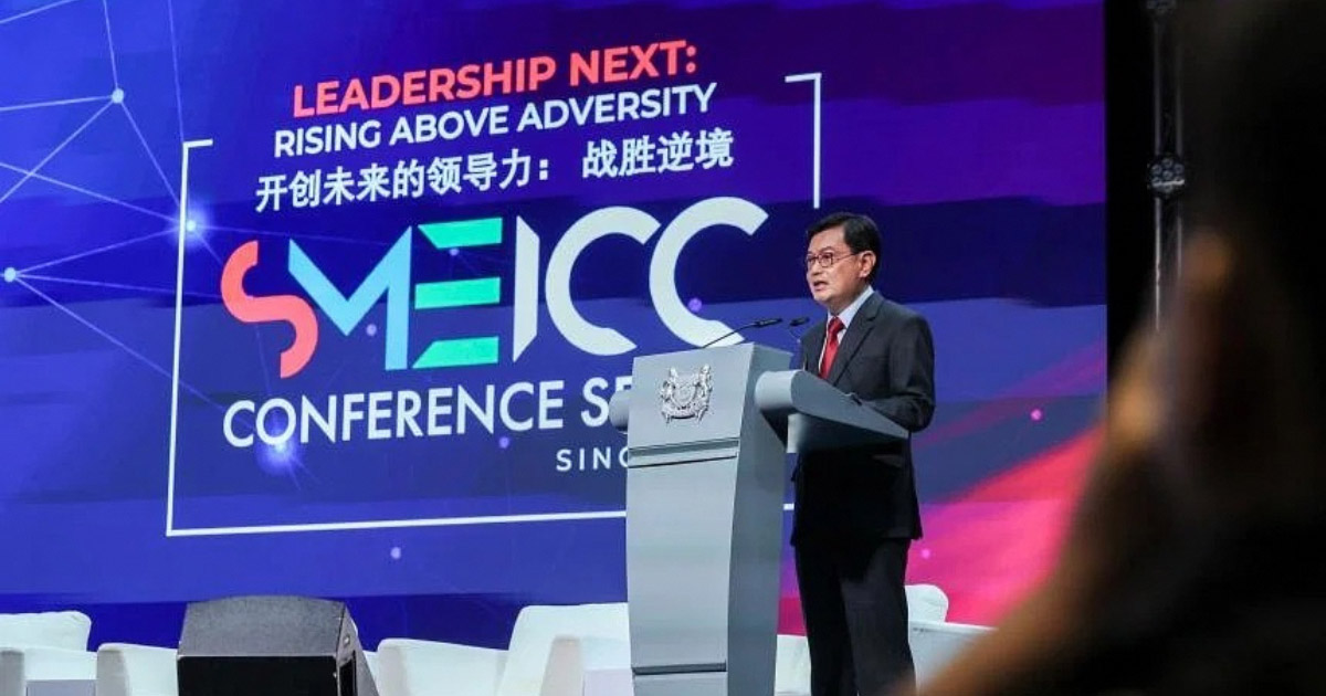 DPM Heng Swee Keat said a spirit of “co-op-petition” will help Singapore companies thrive as they venture abroad. PHOTO: LIANHE ZAOBAO