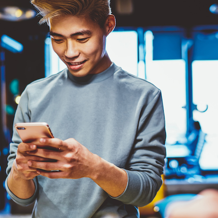 a man on his mobile phone